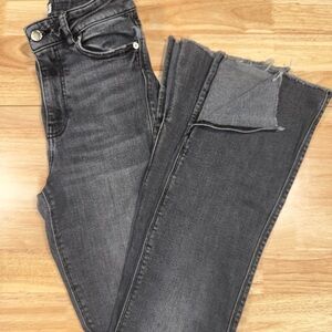 Zara Dark Black/Gray Flare Women's Jeans